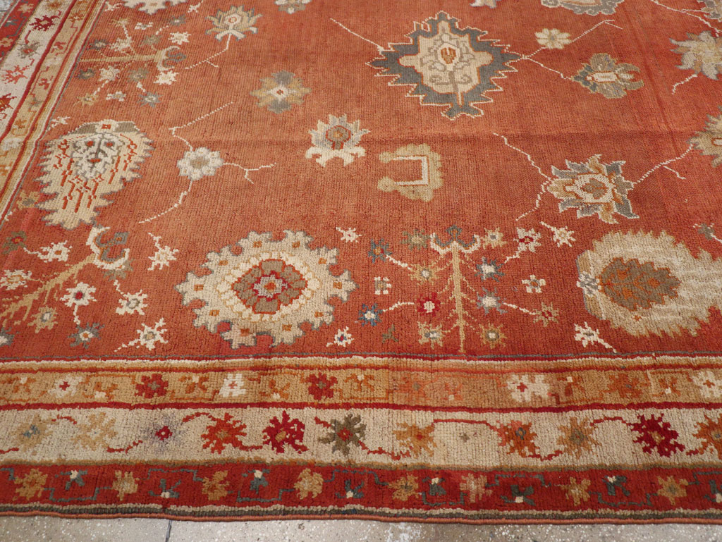 Antique Turkish Oushak Large Room Size Carpet, No.31818 - Staging