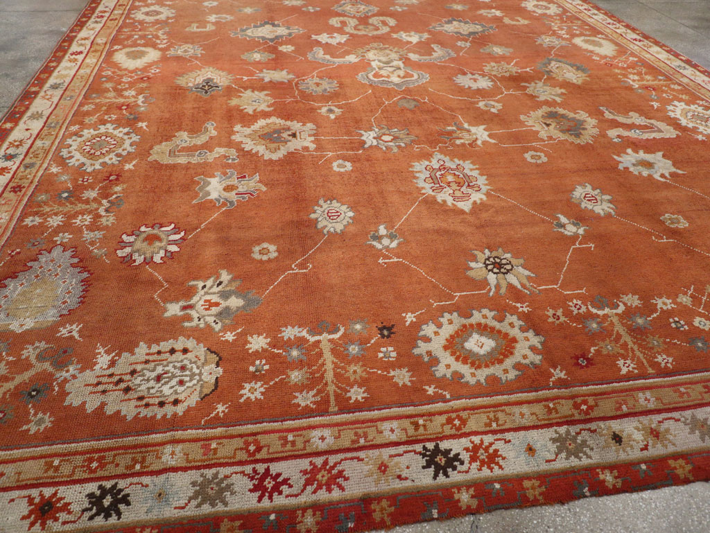 Antique Turkish Oushak Large Room Size Carpet, No.31818 - Staging