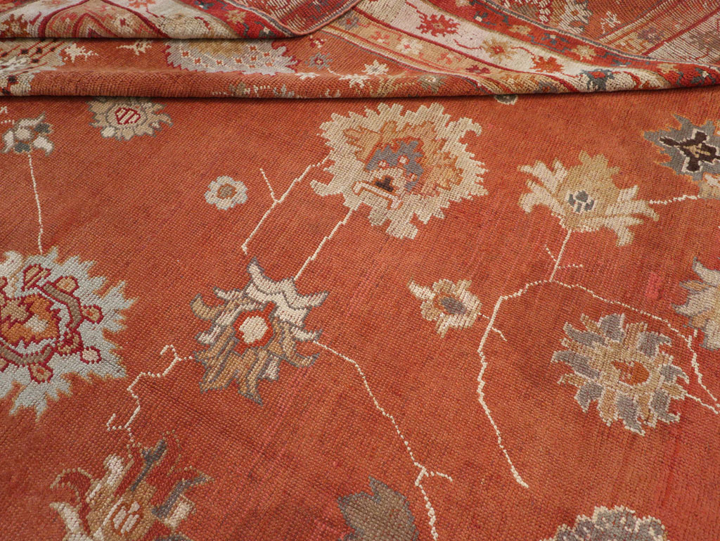 Antique Turkish Oushak Large Room Size Carpet, No.31818 - Staging