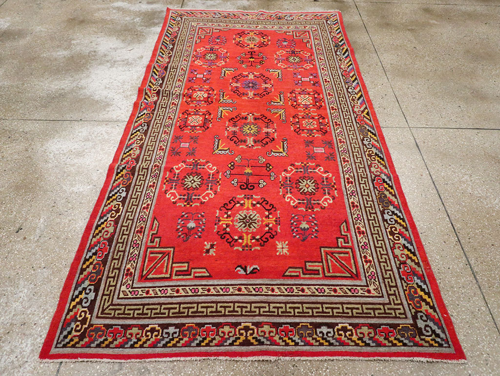 Antique East Turkestan Khotan Gallery Rug, No.31819 - Staging