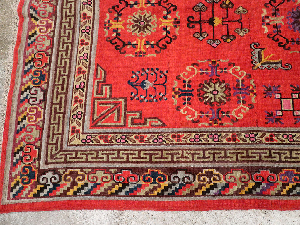 Antique East Turkestan Khotan Gallery Rug, No.31819 - Staging