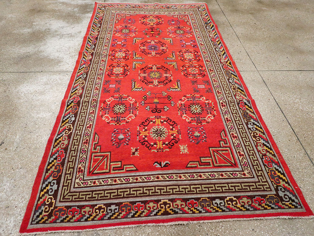 Antique East Turkestan Khotan Gallery Rug, No.31819 - Staging