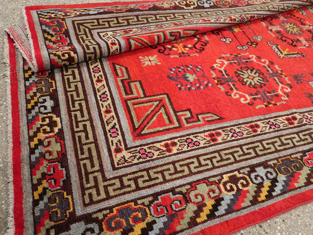 Antique East Turkestan Khotan Gallery Rug, No.31819 - Staging