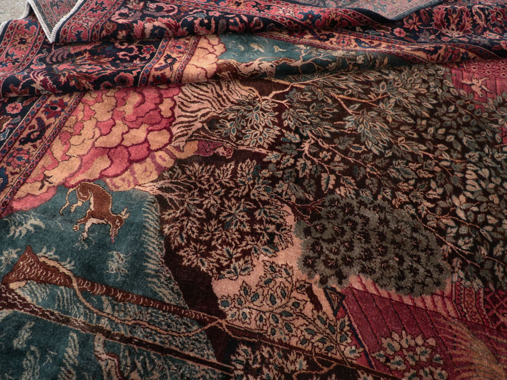 Antique Indian Pictorial Room Size Carpet, No.31820 - Staging