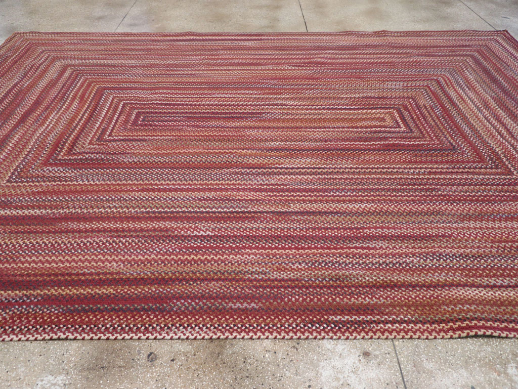 Modern American Braided Room Size Carpet, No.31821 - Staging