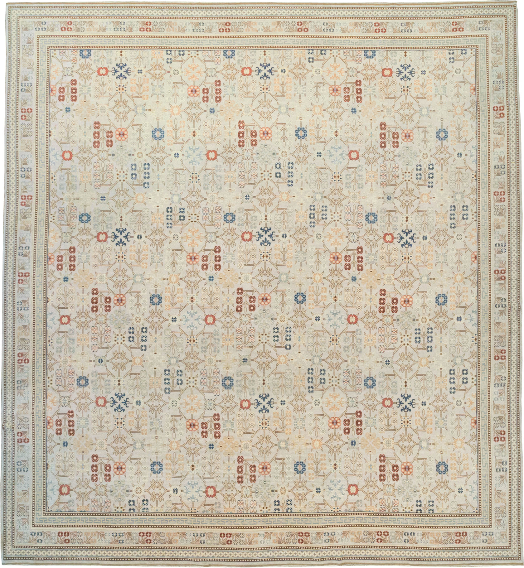 Modern East Turkestan Khotan Large Square Carpet, No.31825 - Staging