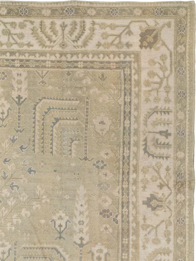Antique Turkish Oushak Room Size Carpet, No.31826 - Staging