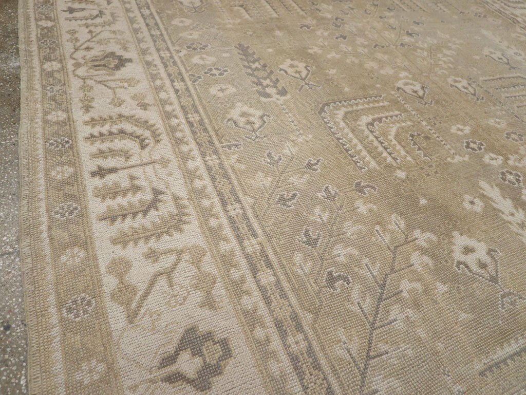 Antique Turkish Oushak Room Size Carpet, No.31826 - Staging