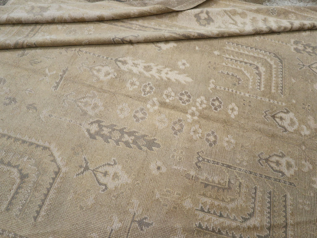 Antique Turkish Oushak Room Size Carpet, No.31826 - Staging