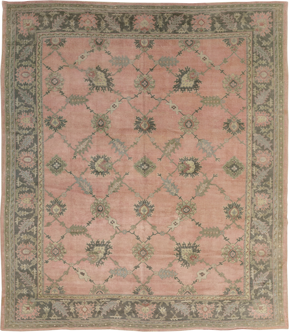 Antique Turkish Oushak Room Size Carpet, No.31829 - Staging