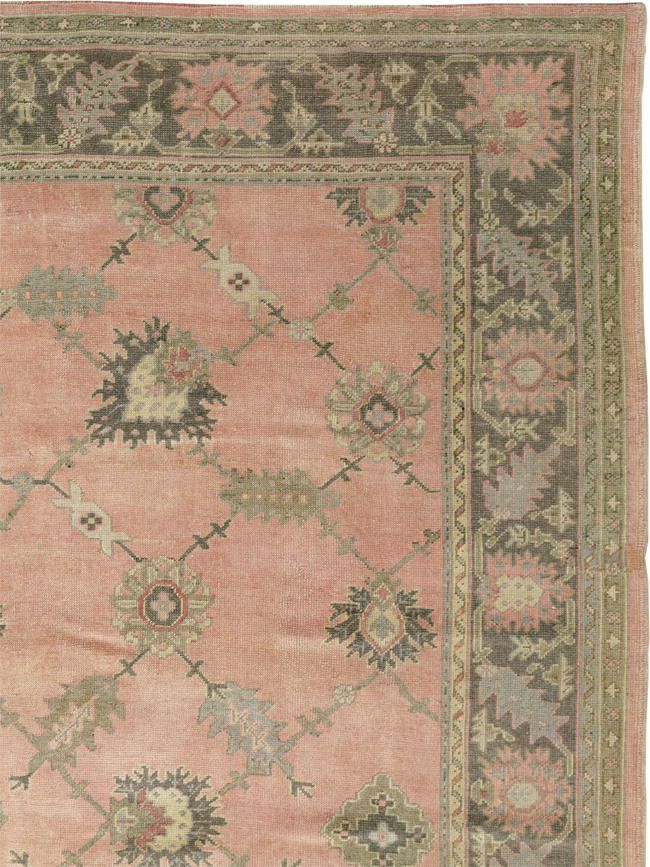Antique Turkish Oushak Room Size Carpet, No.31829 - Staging