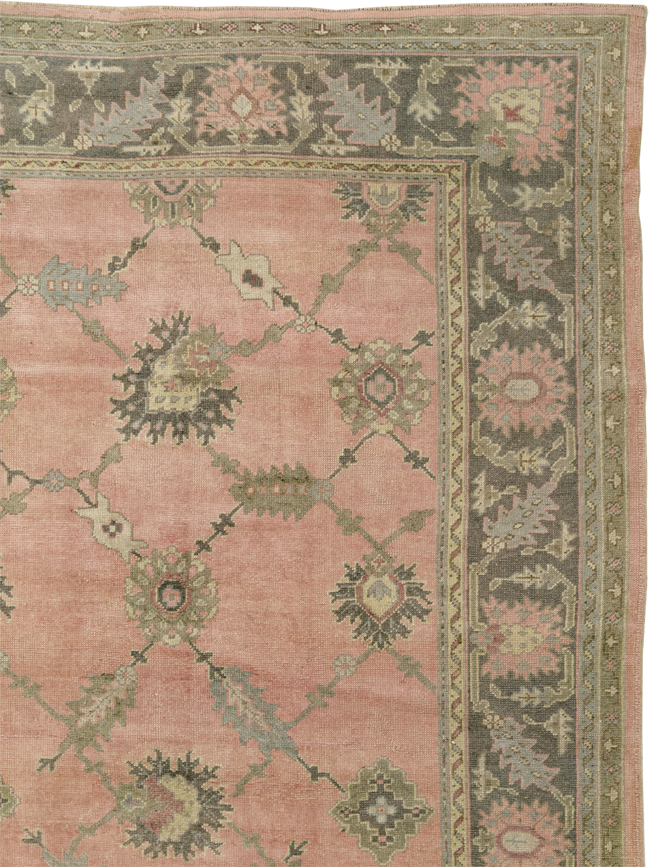 Antique Turkish Oushak Room Size Carpet, No.31829 - Staging