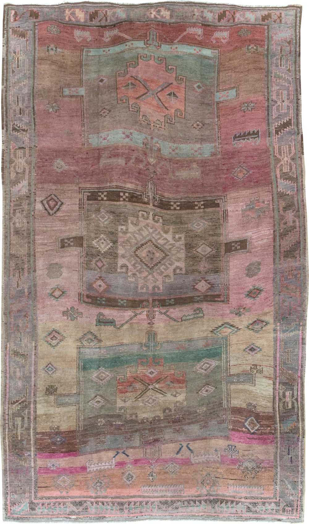 Vintage Turkish Anatolian Tribal Gallery Carpet, No.31830 - Staging