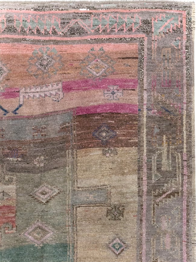 Vintage Turkish Anatolian Tribal Gallery Carpet, No.31830 - Staging