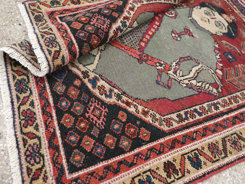 Antique Persian Pictorial Malayer Rug, No.31833 - Staging