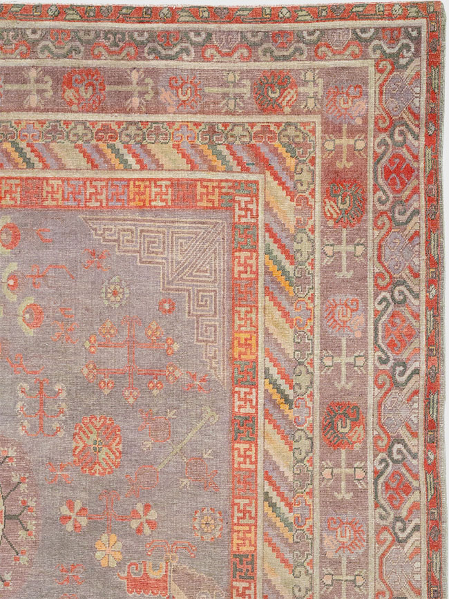 Antique East Turkestan Khotan Long and Narrow Carpet, No.31840 - Staging