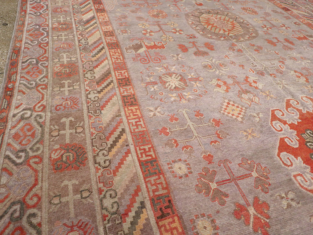 Antique East Turkestan Khotan Long and Narrow Carpet, No.31840 - Staging