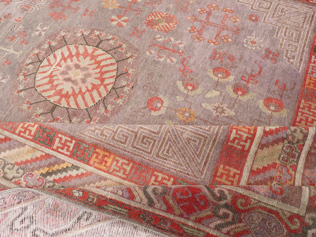 Antique East Turkestan Khotan Long and Narrow Carpet, No.31840 - Staging