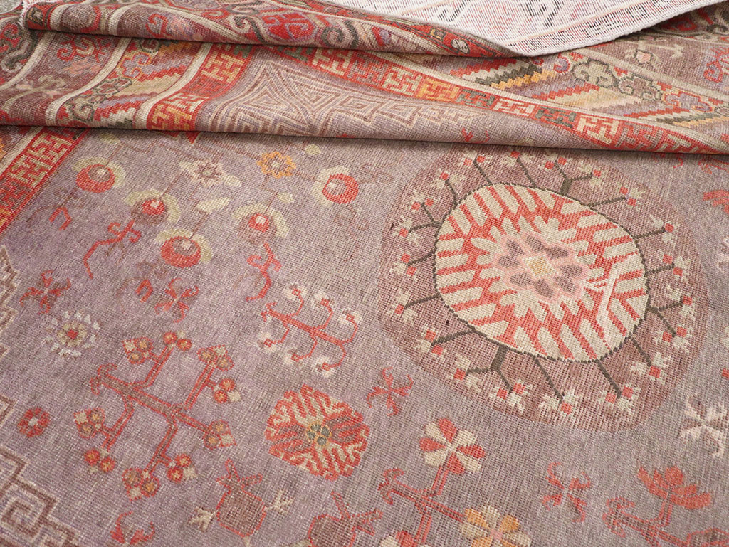 Antique East Turkestan Khotan Long and Narrow Carpet, No.31840 - Staging