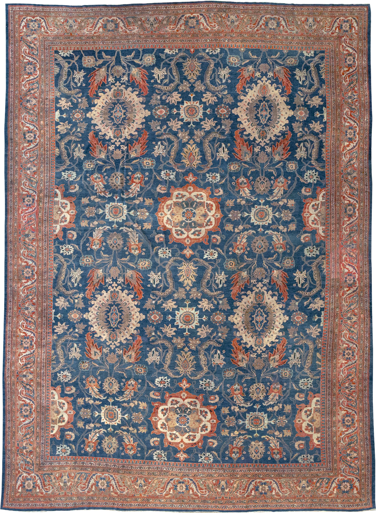 Antique Persian Sultanabad Oversize Rug, No.31847 - Staging