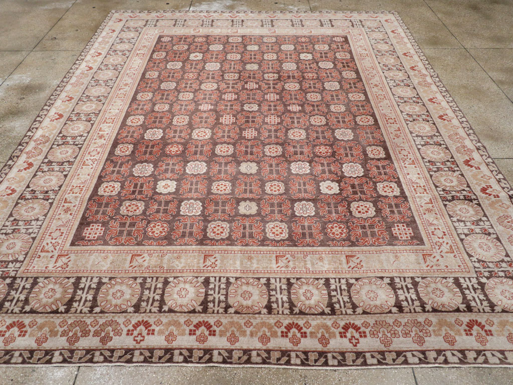 Modern East Turkestan Khotan Room Size Carpet, No.31848 - Staging