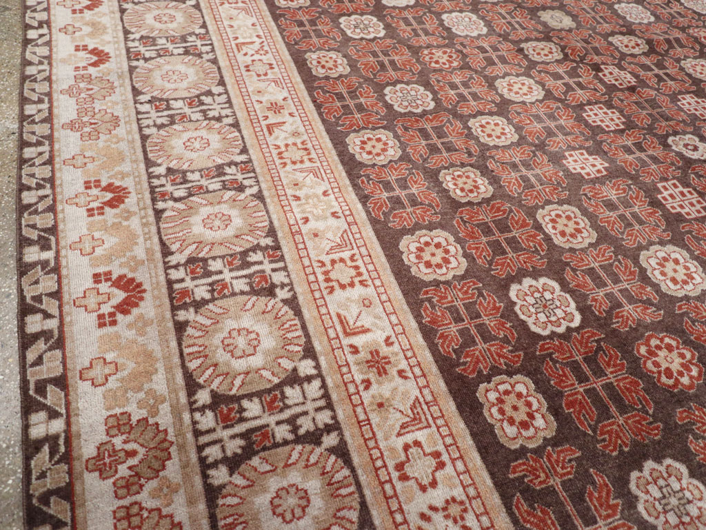 Modern East Turkestan Khotan Room Size Carpet, No.31848 - Staging