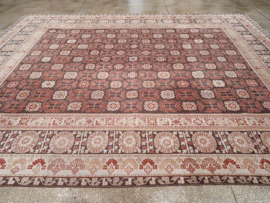 Modern East Turkestan Khotan Room Size Carpet, No.31848 - Staging