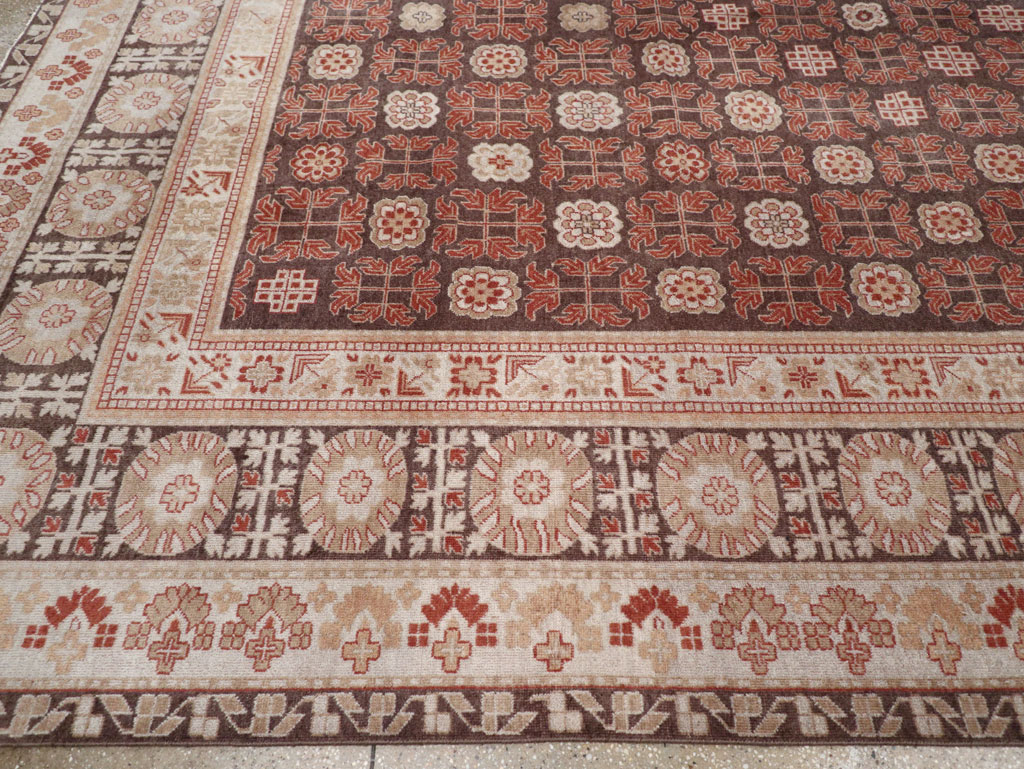 Modern East Turkestan Khotan Room Size Carpet, No.31848 - Staging