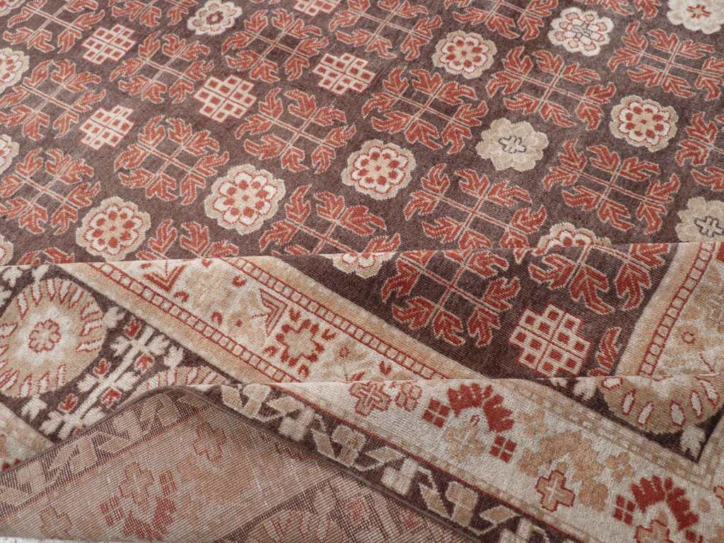 Modern East Turkestan Khotan Room Size Carpet, No.31848 - Staging