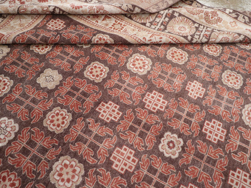 Modern East Turkestan Khotan Room Size Carpet, No.31848 - Staging