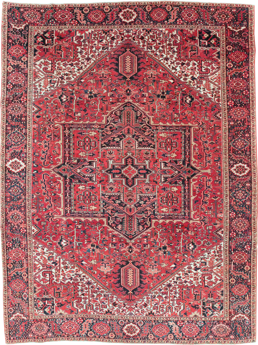 Vintage Persian Heriz Room Size Carpet, No.31864 - Staging
