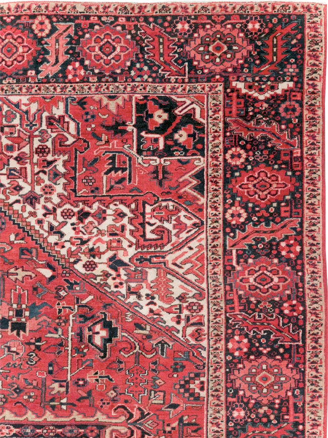 Vintage Persian Heriz Room Size Carpet, No.31864 - Staging