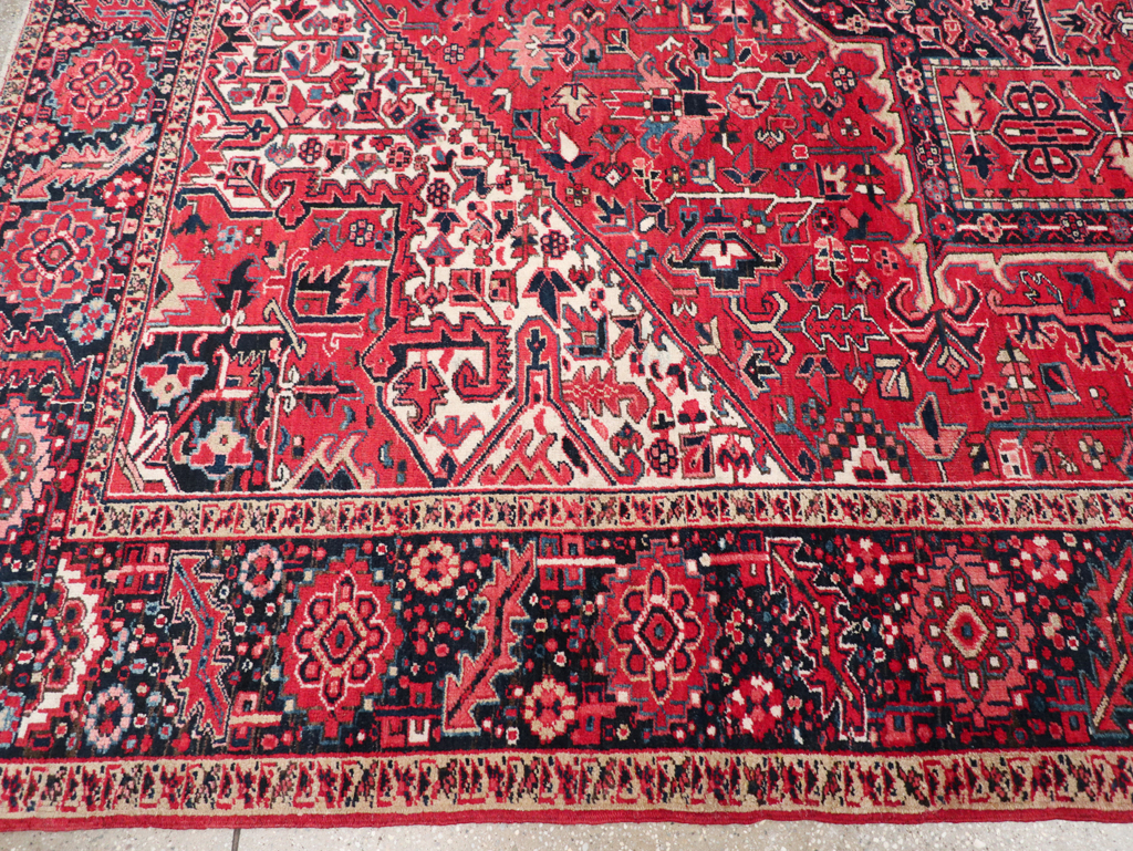 Vintage Persian Heriz Room Size Carpet, No.31864 - Staging