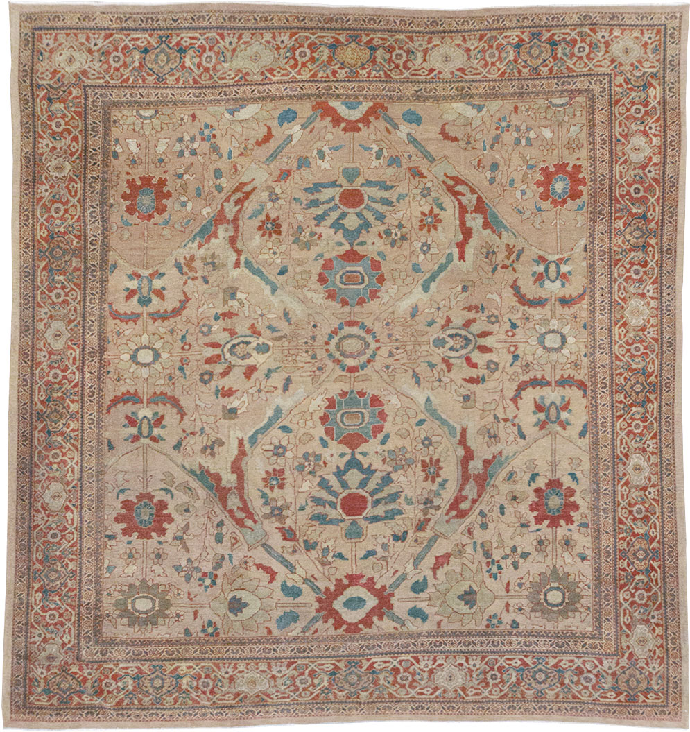 Antique Persian Mahal Room Size Carpet, No.31865 - Staging