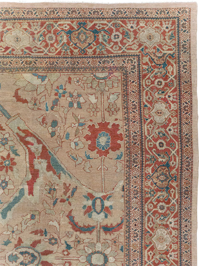Antique Persian Mahal Room Size Carpet, No.31865 - Staging
