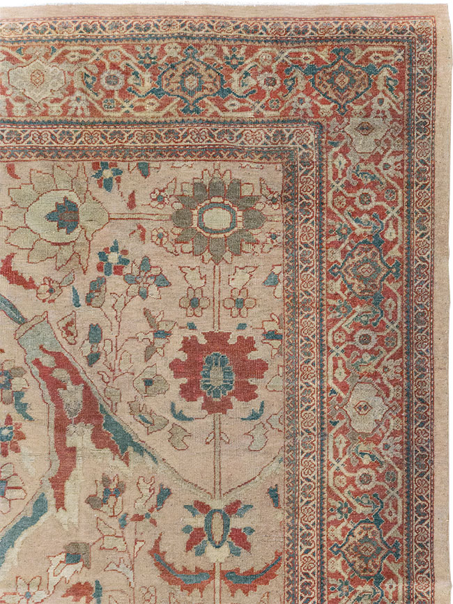 Antique Persian Mahal Room Size Carpet, No.31865 - Staging