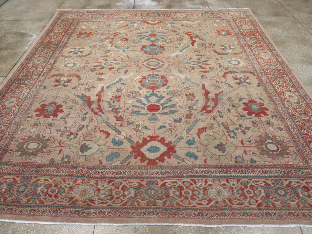 Antique Persian Mahal Room Size Carpet, No.31865 - Staging