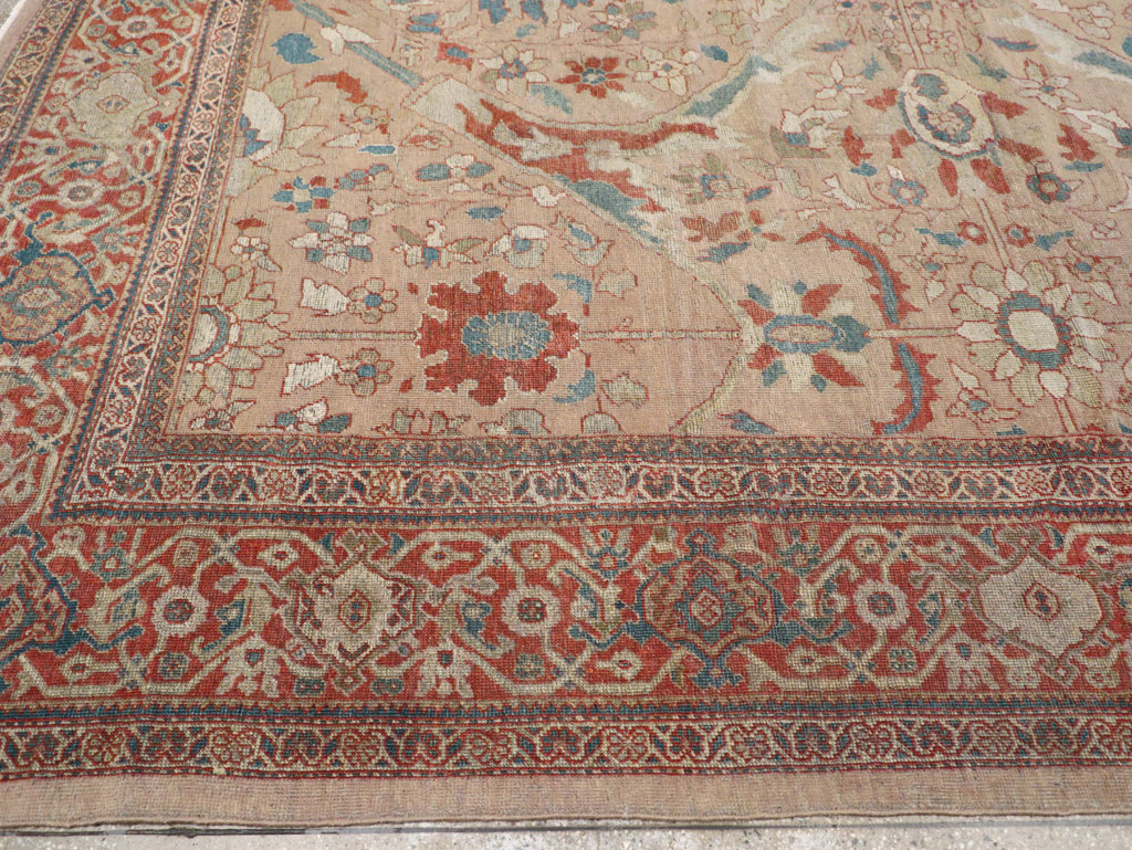Antique Persian Mahal Room Size Carpet, No.31865 - Staging