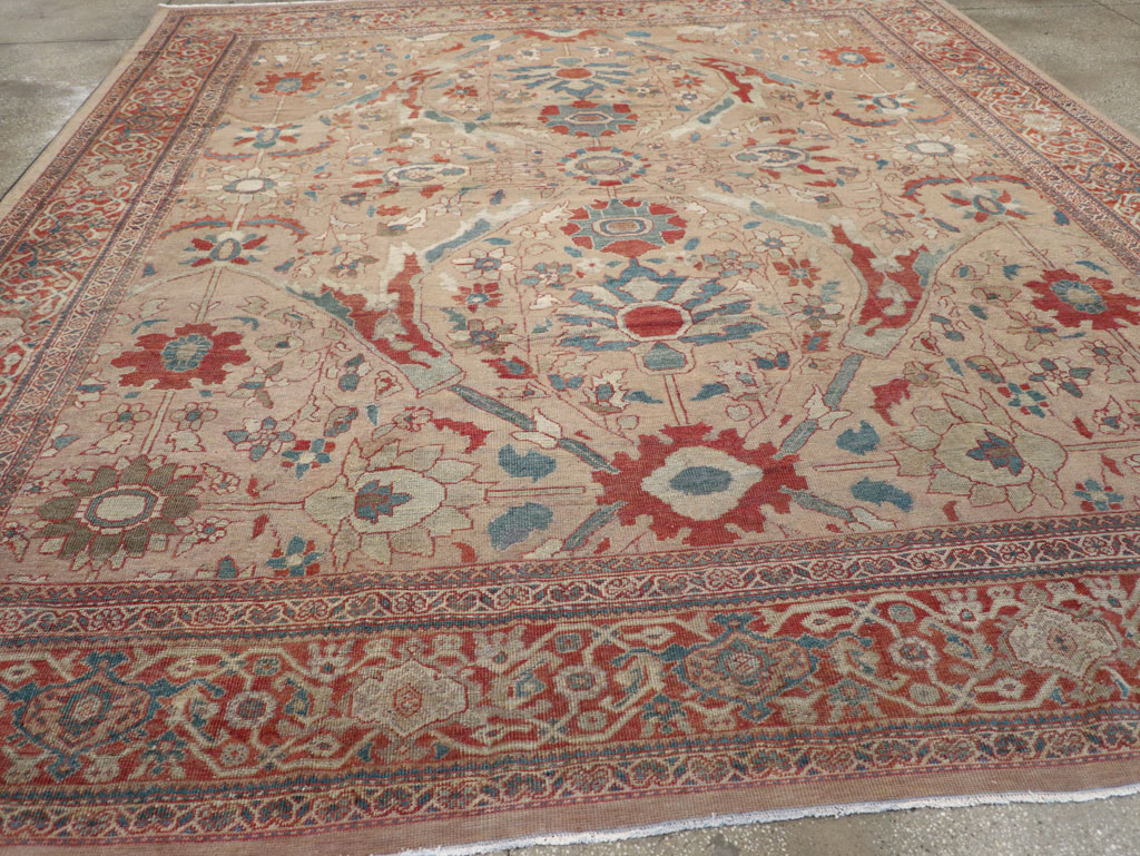 Antique Persian Mahal Room Size Carpet, No.31865 - Staging