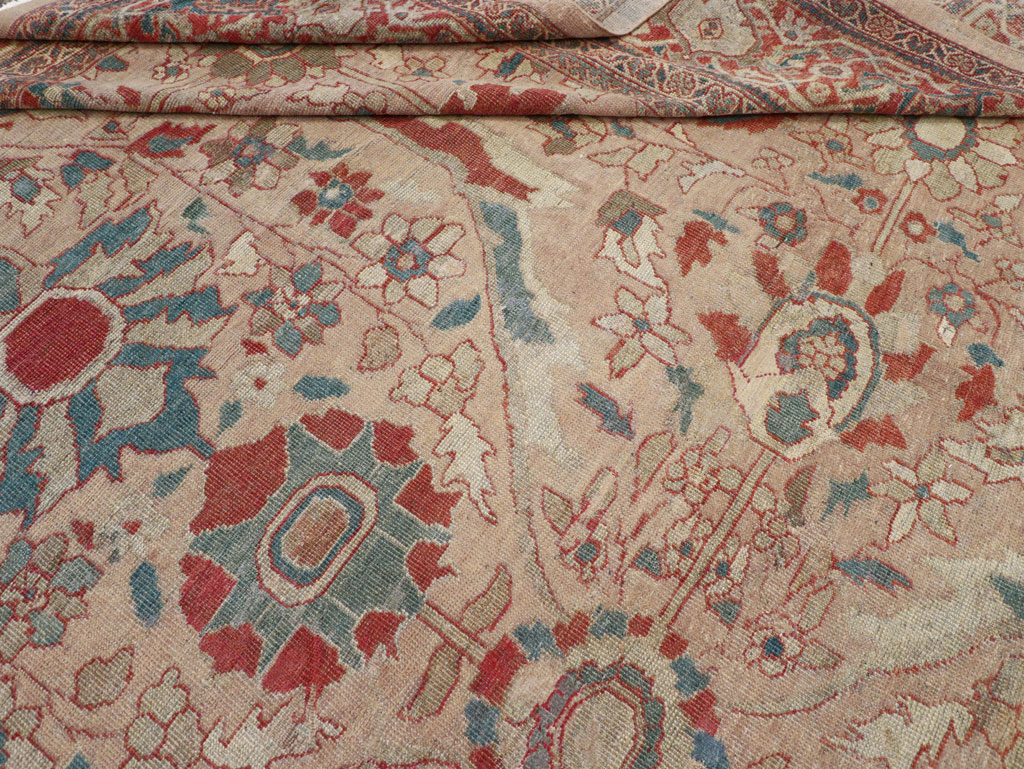 Antique Persian Mahal Room Size Carpet, No.31865 - Staging