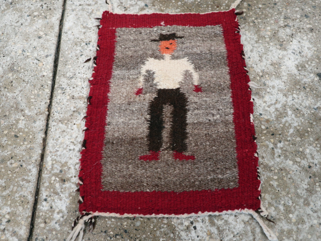 Vintage Pictorial Navajo Kilim, No.31866 - Staging