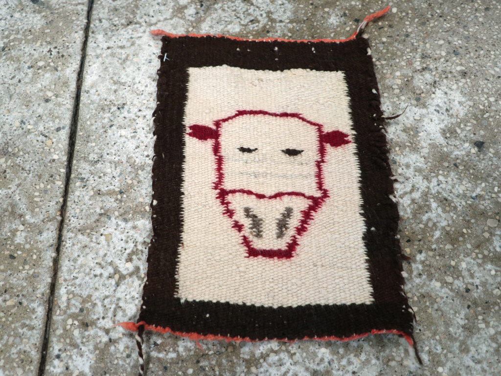 Vintage American Navajo Pictorial Kilim, No.31867 - Staging