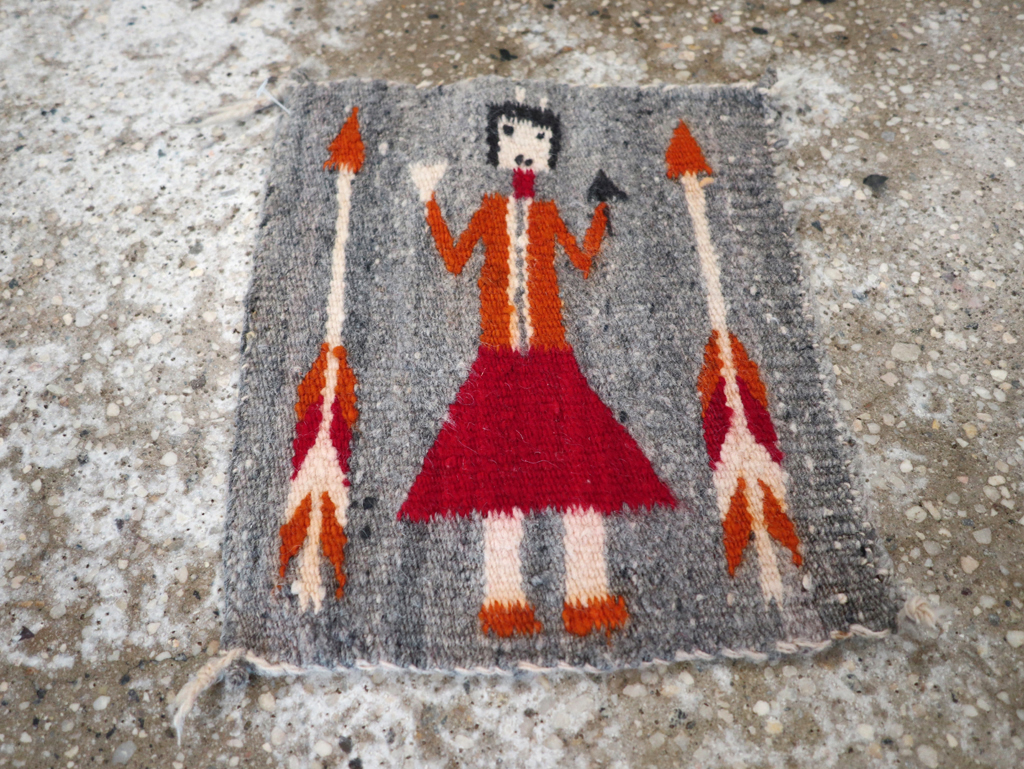 Vintage Pictorial Navajo Kilim, No.31868 - Staging