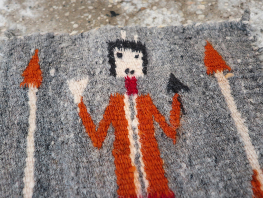 Vintage Pictorial Navajo Kilim, No.31868 - Staging