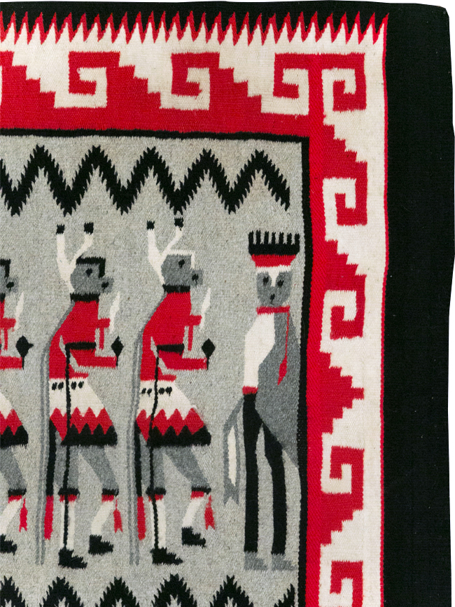 Vintage American Navajo Pictorial Rug, No.31869 - Staging