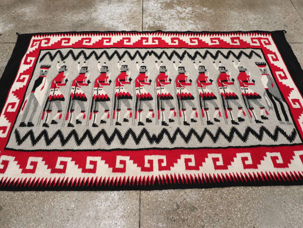 Vintage American Navajo Pictorial Rug, No.31869 - Staging