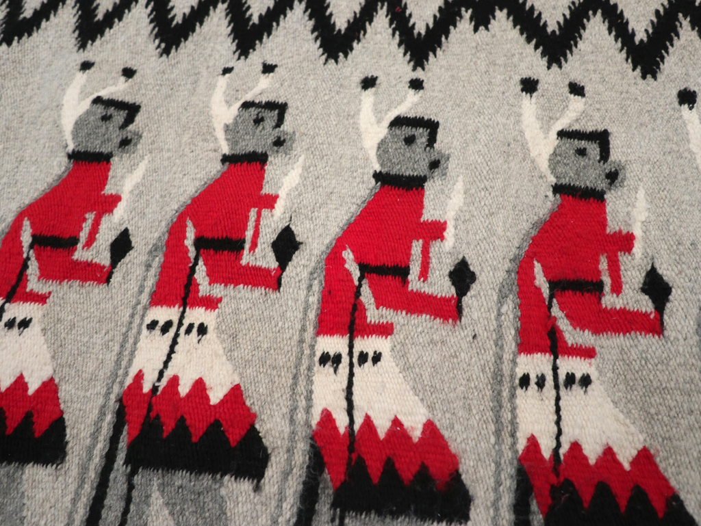 Vintage American Navajo Pictorial Rug, No.31869 - Staging