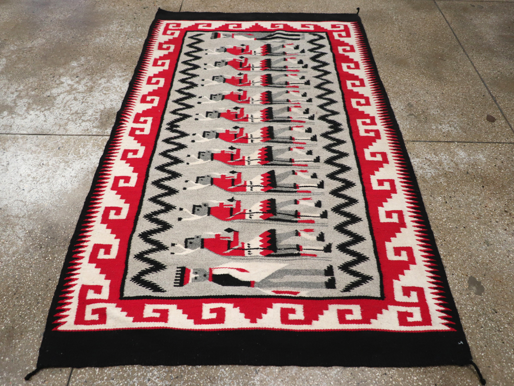 Vintage American Navajo Pictorial Rug, No.31869 - Staging