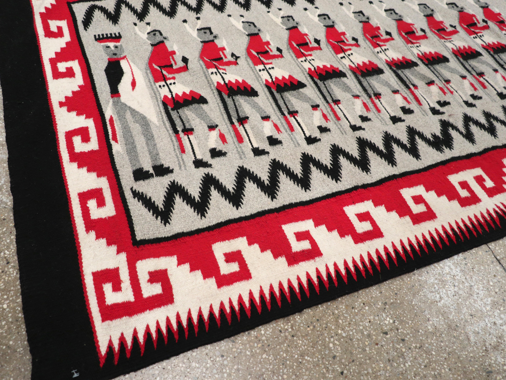Vintage American Navajo Pictorial Rug, No.31869 - Staging