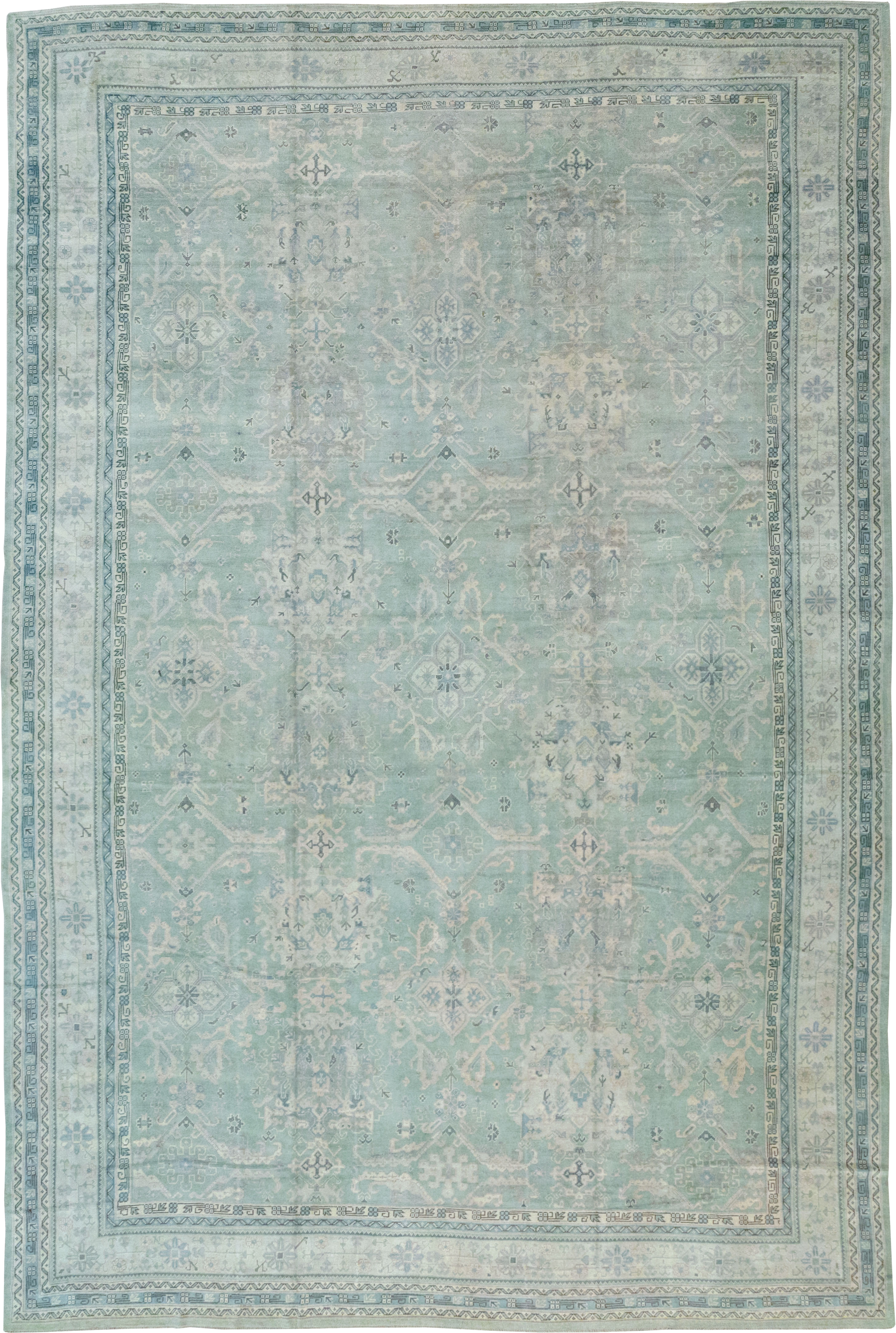 Antique Turkish Oushak Oversize Carpet, No.31871 - Staging
